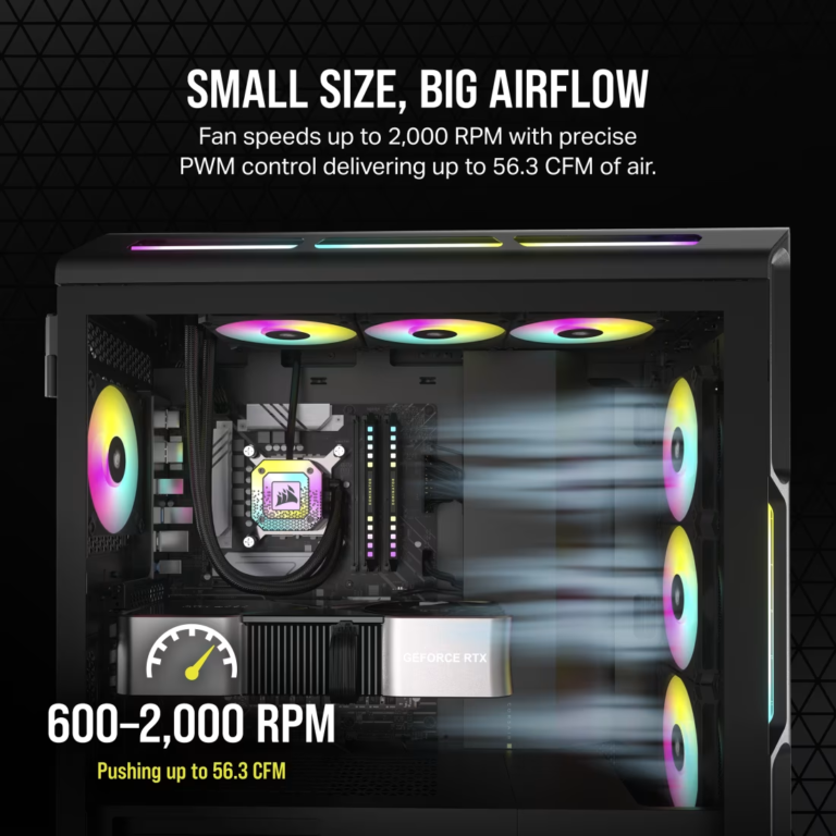 Corsair iCUE AR120 Digital RGB 120mm PWM Fan - Single Pack - Black - Image 3