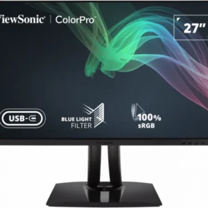 VIEWSONIC FRAMELESS ERGONOMIC PROFESSIONAL LED 27” VP2756A-2K (5ms, 120Hz, IPS Panel, QHD (2560 × 1440), Over 30 Optimized Viewing Modes & Game Modes, Pantone-Validated, 100% sRGB Coverage, Eco Mode, Blue Light Filter & Flicker-Free, Surface: Anti-Glare, Hard Coating (3H), (USB-C with 90 W Power Delivery + USB-C 15 W, USB-A ×3, HDMI 2.0 ×1 & DisplayPort 1.4 ×1), (Adjustments: Height, Pivot, Swivel & Tilt) & VESA wall mount).