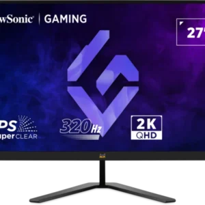 VIEWSONIC OMNI GAMING LED 27" VX2766-2K-PRO-9 (2ms MPRT, 320Hz, IPS Panel, QHD (2560 x 1440), NVIDIA G-sync, HDR 10, sRGB, Eco mode, Eye care Technology Eye Protech, Low Blue light, Engineered for flawless PS5 & Xbox compatibility (Adjustments Tilt) (Display port, 2 x HDMI 2.1 x 2) & Vesa Mount)