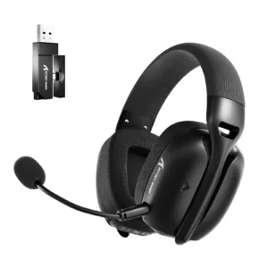 ATTACK SHARK L80 PRO Wireless Gaming Headset – Tri-Mode 2.4GHz/Bluetooth/Wired, Dual Detachable Microphone, 40mm Drivers (Black)