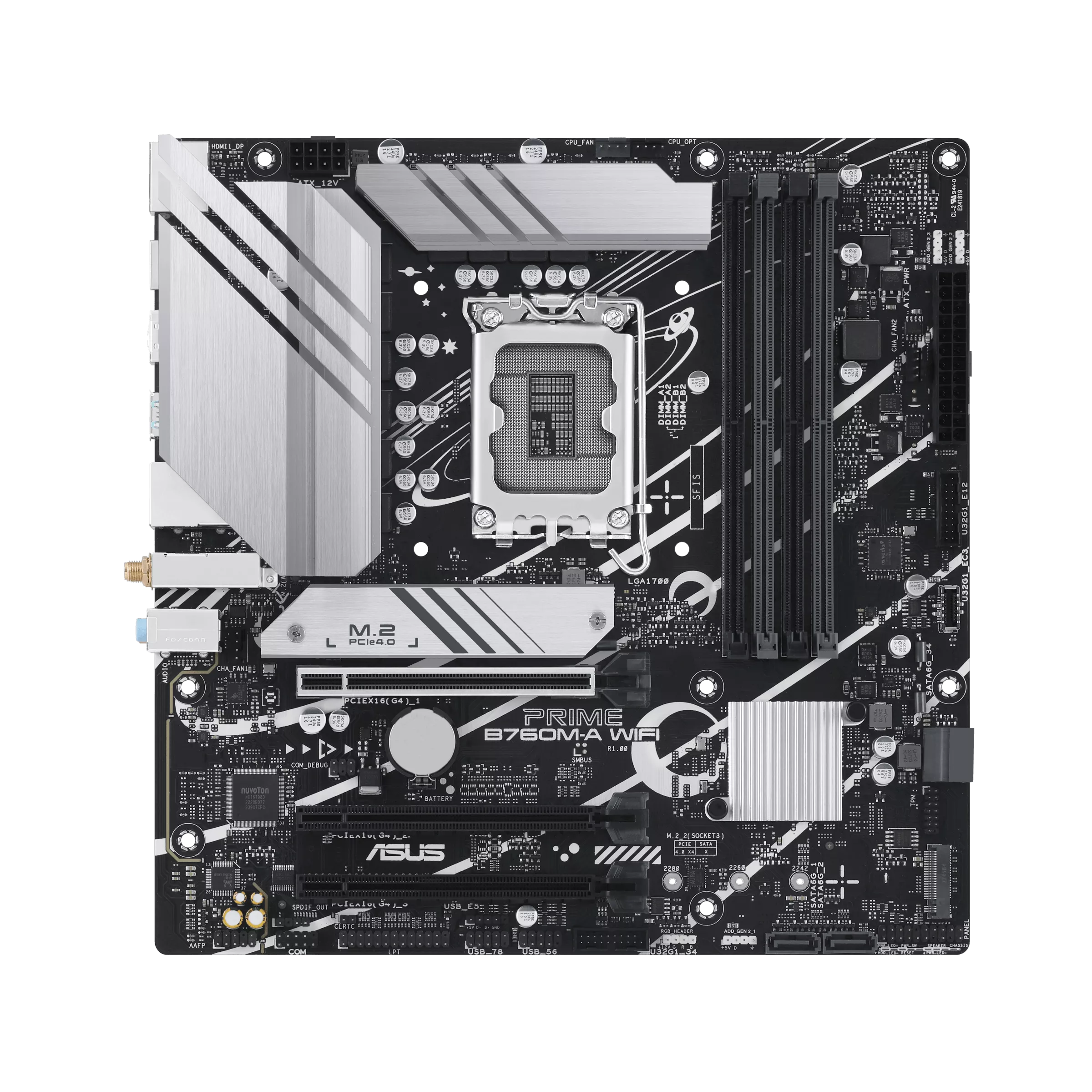 ASUS PRIME B760M-A WIFI mATX Motherboard, Intel B760 LGA 1700, DDR5, Wi-Fi 6 (Black) - Image 2